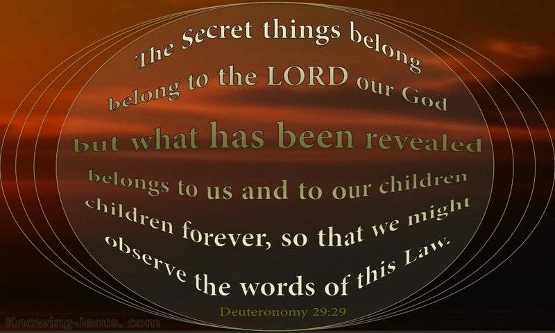 Deuteronomy 29:29 The Secret Things Of God (brown)